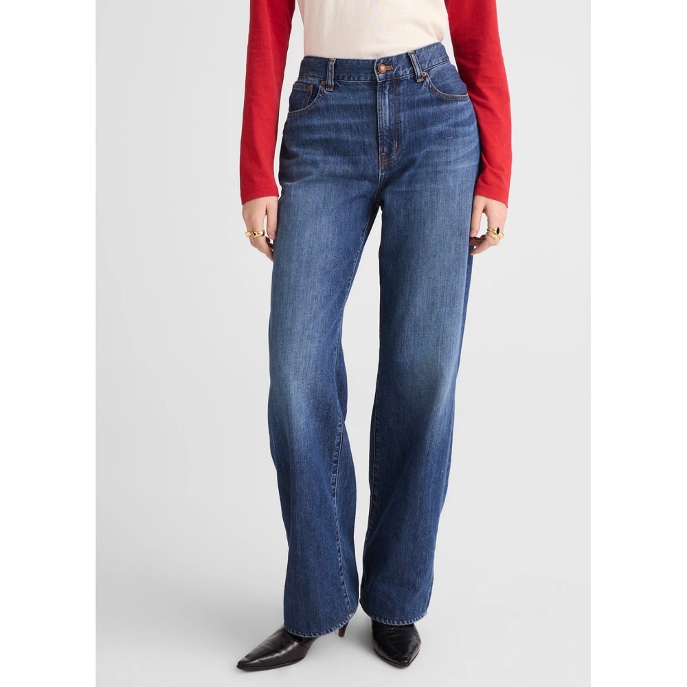 Madewell Womens Perfect Vintage Wide Leg Drapey High Rise Jeans 27 Tall New